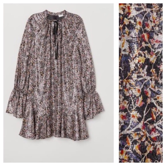 H&M Conscious Collection Metallic Dropwaist Dress - Picture 3 of 8